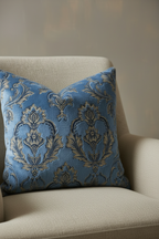 Slate Versailles Damask - Zoomed